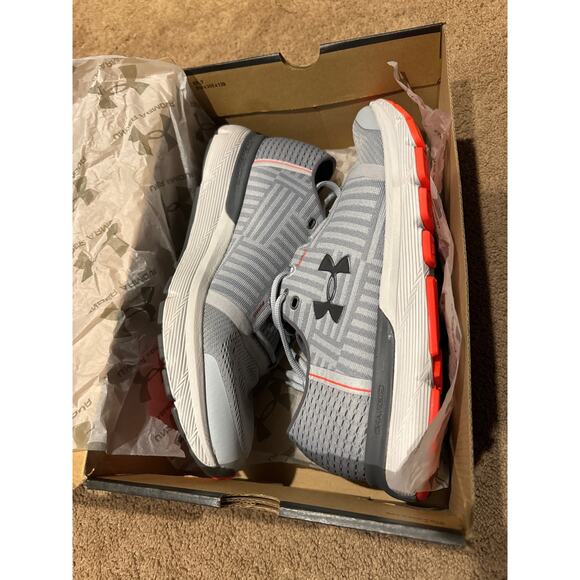 NWT Under Armour Men Speedform Gemini 3 gray & orange size 10.5 - Picture 2 of 14